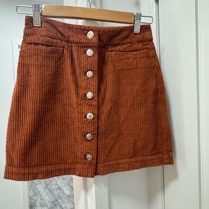 Wilfred Terracotta Corduroy Mini Skirt
